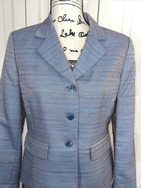 LE SUIT 2 Piece Multi Color Tweed Blazer & Skirt Size 8P Career Office Event NWT